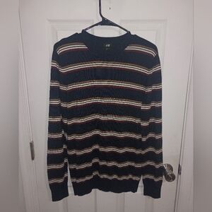 H&M Men's Striped Black Sweater